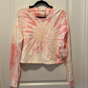 Beyond yoga pink and orange tie dye cropped top